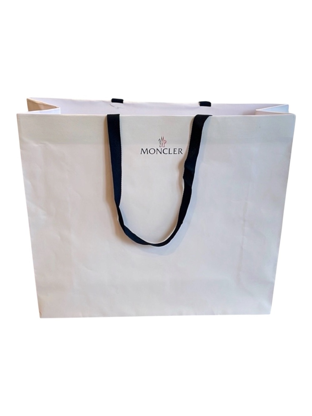 Moncler large white paper shopping bag